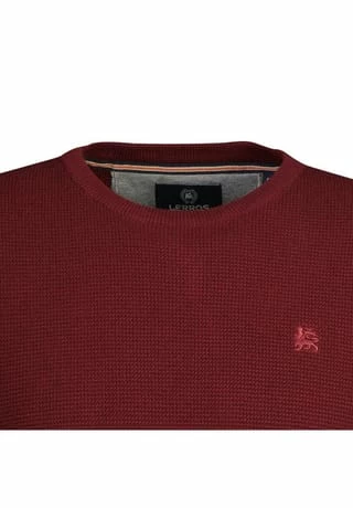 LERROS Pullover, Rundhals, Stickerei, Für Herren 371 MERLOT 5 LERROS Pullover, Rundhals, Stickerei, Für Herren 371 MERLOT – Bild 3