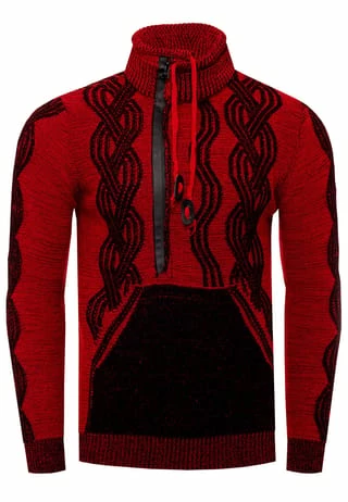 RUSTY NEAL Pullover In Coolem Design Schwarz/ Rot 4 RUSTY NEAL Pullover In Coolem Design Schwarz/ Rot – Bild 2