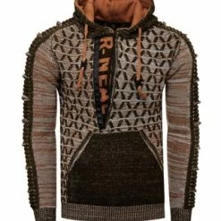 RUSTY NEAL Pullover In Ausgefallenem Design Khaki