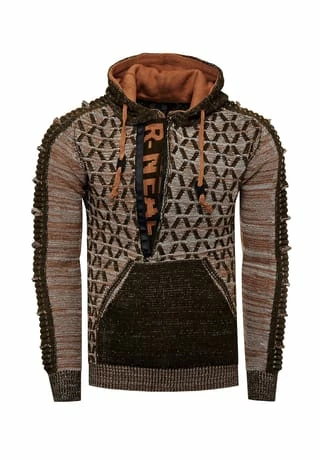 RUSTY NEAL Pullover In Ausgefallenem Design Khaki 3 RUSTY NEAL Pullover In Ausgefallenem Design Khaki