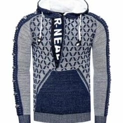 RUSTY NEAL Pullover In Ausgefallenem Design Petrol