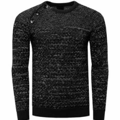 RUSTY NEAL Pullover Mit Modischen Knöpfen Schwarz