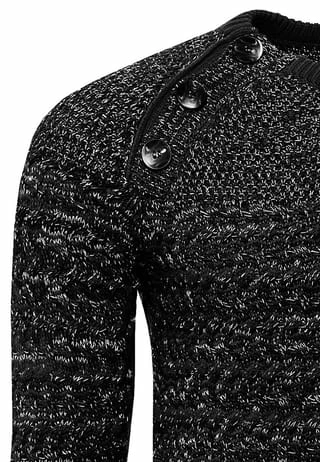 Pullover mit modischen Knöpfen RUSTY NEAL Pullover Mit Modischen Knöpfen Schwarz -Galeria Geschäft unnamed file 2263