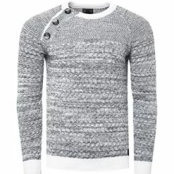 RUSTY NEAL Pullover Mit Modischen Knöpfen Weiß