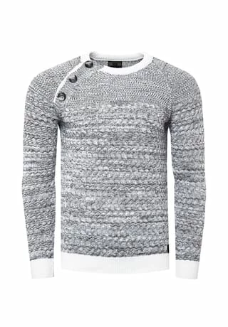 Pullover mit modischen Knöpfen RUSTY NEAL Pullover Mit Modischen Knöpfen Weiß -Galeria Geschäft unnamed file 2266