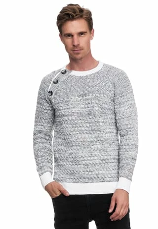 Pullover mit modischen Knöpfen RUSTY NEAL Pullover Mit Modischen Knöpfen Weiß -Galeria Geschäft unnamed file 2267