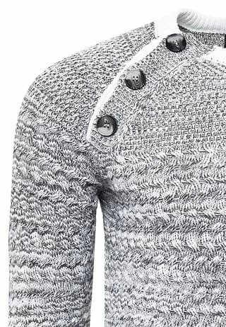 Pullover mit modischen Knöpfen RUSTY NEAL Pullover Mit Modischen Knöpfen Weiß -Galeria Geschäft unnamed file 2269
