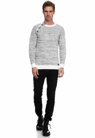 Pullover mit modischen Knöpfen RUSTY NEAL Pullover Mit Modischen Knöpfen Weiß -Galeria Geschäft unnamed file 2271