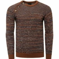 RUSTY NEAL Pullover Mit Modischen Knöpfen Camel