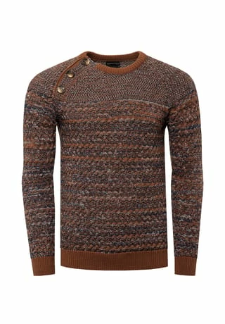 RUSTY NEAL Pullover Mit Modischen Knöpfen Camel 3 RUSTY NEAL Pullover Mit Modischen Knöpfen Camel