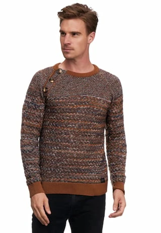 RUSTY NEAL Pullover Mit Modischen Knöpfen Camel 4 RUSTY NEAL Pullover Mit Modischen Knöpfen Camel – Bild 2