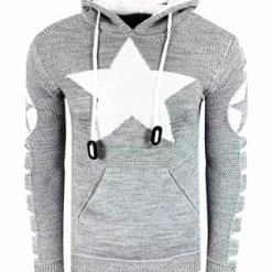RUSTY NEAL Kapuzenpullover Mit Großem Stern-Design Grau/ Weiß