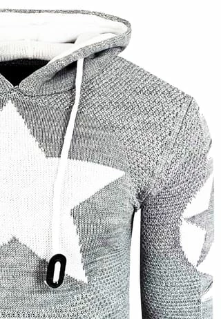 Kapuzenpullover mit großem Stern-Design RUSTY NEAL Kapuzenpullover Mit Großem Stern-Design Grau/ Weiß -Galeria Geschäft unnamed file 2281