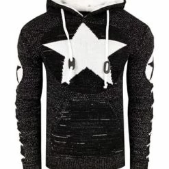 RUSTY NEAL Kapuzenpullover Mit Großem Stern-Design Schwarz/ Weiß