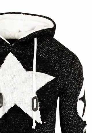 RUSTY NEAL Kapuzenpullover Mit Großem Stern-Design Schwarz/ Weiß 6 RUSTY NEAL Kapuzenpullover Mit Großem Stern-Design Schwarz/ Weiß – Bild 4