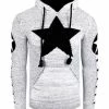 RUSTY NEAL Kapuzenpullover Mit Großem Stern-Design Weiß/ Schwarz