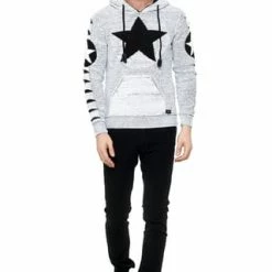 RUSTY NEAL Kapuzenpullover Mit Großem Stern-Design Weiß/ Schwarz -Galeria Geschäft unnamed file 2295