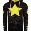 RUSTY NEAL Kapuzenpullover Mit Großem Stern-Design Schwarz/ Gelb -Galeria Geschäft unnamed file 2296