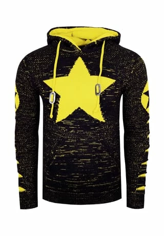 RUSTY NEAL Kapuzenpullover Mit Großem Stern-Design Schwarz/ Gelb 3 RUSTY NEAL Kapuzenpullover Mit Großem Stern-Design Schwarz/ Gelb