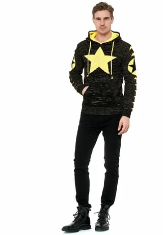 RUSTY NEAL Kapuzenpullover Mit Großem Stern-Design Schwarz/ Gelb 8 RUSTY NEAL Kapuzenpullover Mit Großem Stern-Design Schwarz/ Gelb – Bild 6