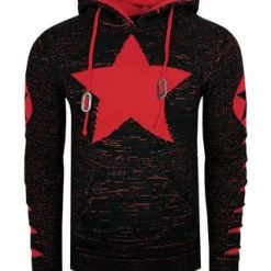 RUSTY NEAL Kapuzenpullover Mit Großem Stern-Design Schwarz/ Rot