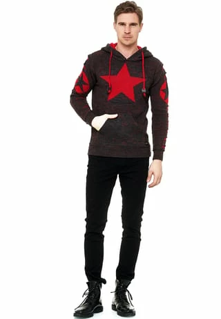 RUSTY NEAL Kapuzenpullover Mit Großem Stern-Design Anthrazit/ Rot 8 RUSTY NEAL Kapuzenpullover Mit Großem Stern-Design Anthrazit/ Rot – Bild 6