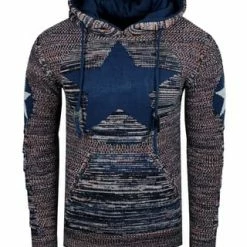 RUSTY NEAL Kapuzenpullover Mit Großem Stern-Design Indigo/ Grau