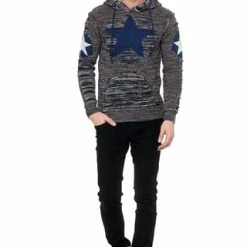 RUSTY NEAL Kapuzenpullover Mit Großem Stern-Design Indigo/ Grau -Galeria Geschäft unnamed file 2331