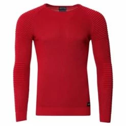 RUSTY NEAL Pullover Mit Modernem Rundhalsausschnitt Rot