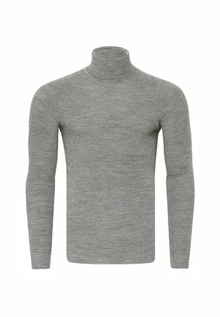 RUSTY NEAL Pullover Mit Stilvollem Hochkragen Hell Grau 3 RUSTY NEAL Pullover Mit Stilvollem Hochkragen Hell Grau