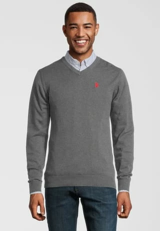 U.S. POLO ASSN. Pullover, V-Ausschnitt, Für Herren Grau 4 U.S. POLO ASSN. Pullover, V-Ausschnitt, Für Herren Grau – Bild 2