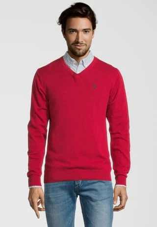 U.S. POLO ASSN. Pullover V-Ausschnitt Red 4 U.S. POLO ASSN. Pullover V-Ausschnitt Red – Bild 2