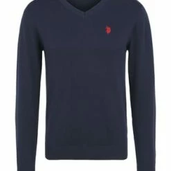 U.S. POLO ASSN. Strickpullover Pullover V-Ausschnitt Marine