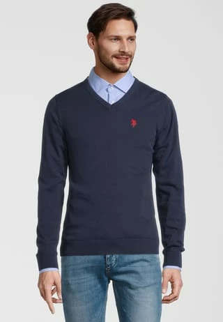 U.S. POLO ASSN. Strickpullover Pullover V-Ausschnitt Marine 4 U.S. POLO ASSN. Strickpullover Pullover V-Ausschnitt Marine – Bild 2
