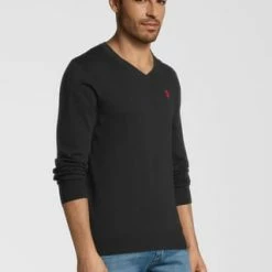 U.S. POLO ASSN. Strickpullover Pullover V-Ausschnitt Schwarz -Galeria Geschäft unnamed file 2403