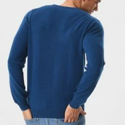 GALERIA Cashmere Pullover, V-Ausschnitt, Breite Rippabschlüsse, Für Herren 13 OCEANBLAU -Galeria Geschäft unnamed file 2441