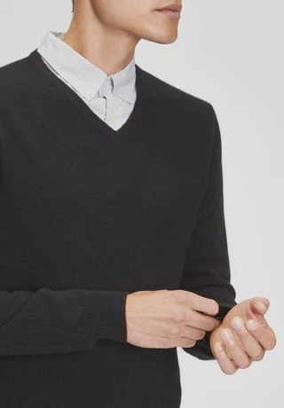 GALERIA Cashmere Pullover, V-Ausschnitt, Breite Rippabschlüsse, Für Herren Farbe Wählen 6 GALERIA Cashmere Pullover, V-Ausschnitt, Breite Rippabschlüsse, Für Herren Farbe Wählen – Bild 4