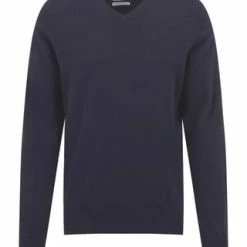 GALERIA Cashmere Pullover, V-Ausschnitt, Breite Rippabschlüsse, Für Herren 04 NAVY