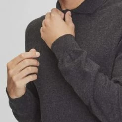 GALERIA Cashmere Pullover, Polokragen, Breite Rippabschlüsse, Für Herren 01 ANTHRAZIT MEL. -Galeria Geschäft unnamed file 2477