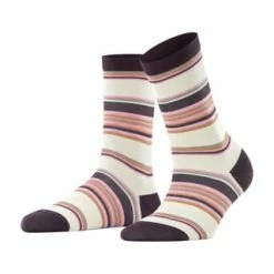FALKE Socken, "Pop Stripe", Hohe Farbbrillanz, Wärmend, Für Damen Linen/ Braun