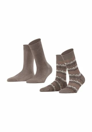 ESPRIT Socken, 2er-Pack, Streifen, Für Damen 4770 NUT MEL. 3 ESPRIT Socken, 2er-Pack, Streifen, Für Damen 4770 NUT MEL.