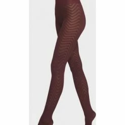 OROBLÙ Strumpfhose "Chevron Tights", Blickdicht, Für Damen 31S SANGRIA 1