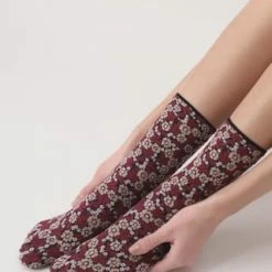 OROBLÙ Socken, Floral, Für Damen I12 BORDEAUX -Galeria Geschäft unnamed file 593