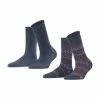 ESPRIT Socken, 2er-Pack, Streifen, Für Damen 6688 DARK BLUE ME -Galeria Geschäft unnamed file 64