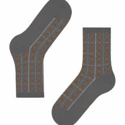 ESPRIT Kurzsocken, Geripptes Bündchen, Kariert, Für Damen 3070 DARK GREY -Galeria Geschäft unnamed file 71