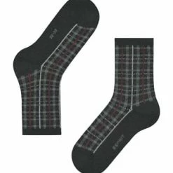 ESPRIT Kurzsocken, Geripptes Bündchen, Kariert, Für Damen 3085 ANTHRAZIT -Galeria Geschäft unnamed file 76