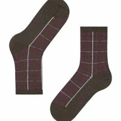 ESPRIT Kurzsocken, Geripptes Bündchen, Kariert, Für Damen 5456 TEAK MELANGE -Galeria Geschäft unnamed file 81