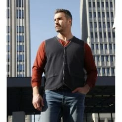 Charles Colby Strickweste KEVAN Dunkelblau -Galeria Geschäft unnamed file 850