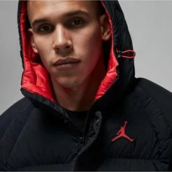 JORDAN Steppjacke Jumpman Essentiell Puffer Imprägnierung,Reißverschluss,Reißverschluss-Tasche Herren Black-fire Red-fire Red -Galeria Geschäft unnamed file 872
