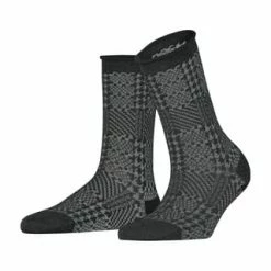 ESPRIT Woodland Socken, Hahnentritt, Für Damen 3085 ANTHRAZIT